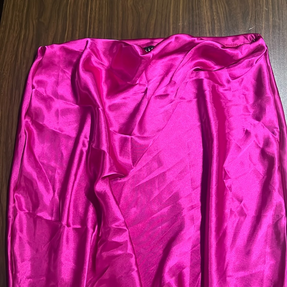 Silk maxi skirt pink